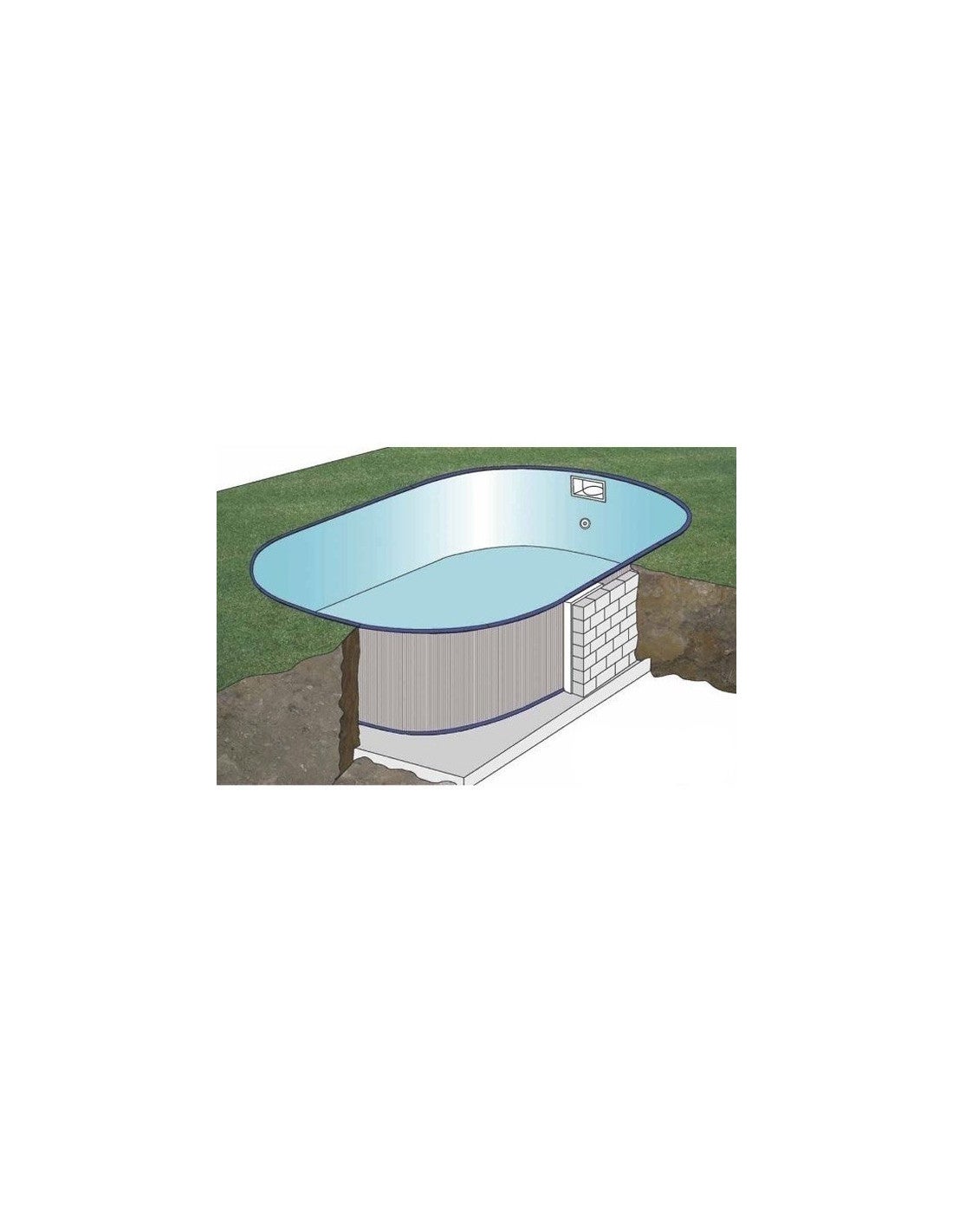 Piscine creusée Sumatra 800 x 400 x 120 cm Ovale - 3