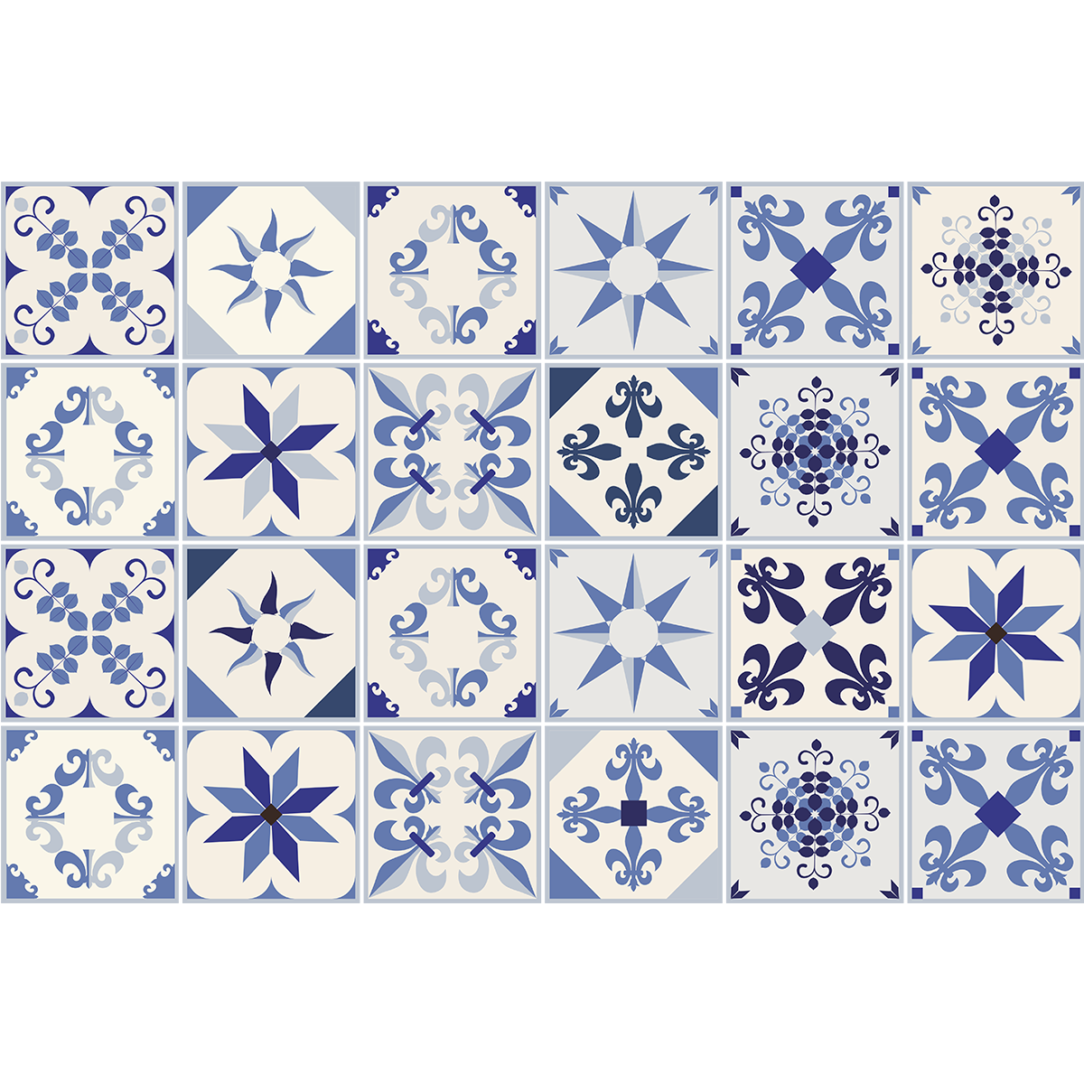 24 adesivi piastrelle di cemento azulejos ciara - Sticker adesivo - adesivi murali - 24stickers15x15cm - 2