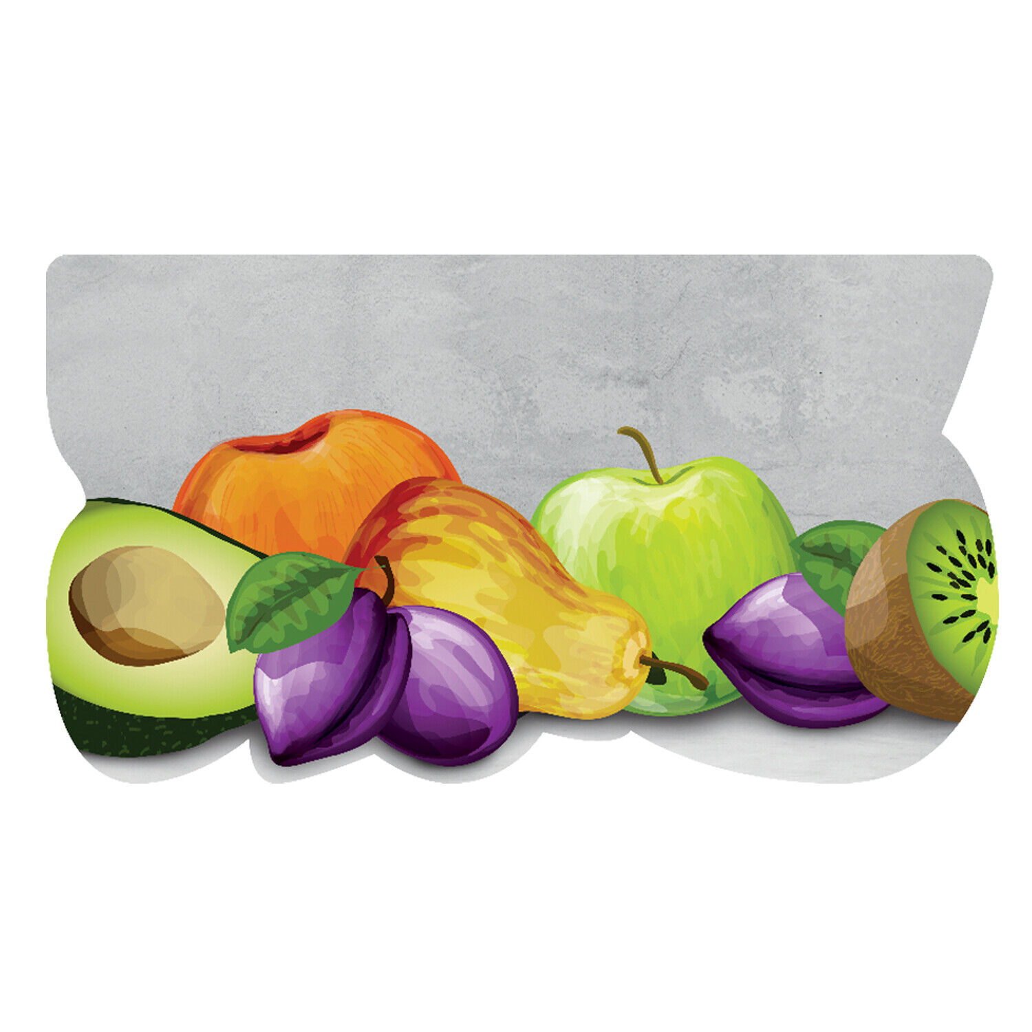 Alfombra de cocina silueta pvc moderno colorido antideslizante impresión digital le forme fruta - 50x90 cm