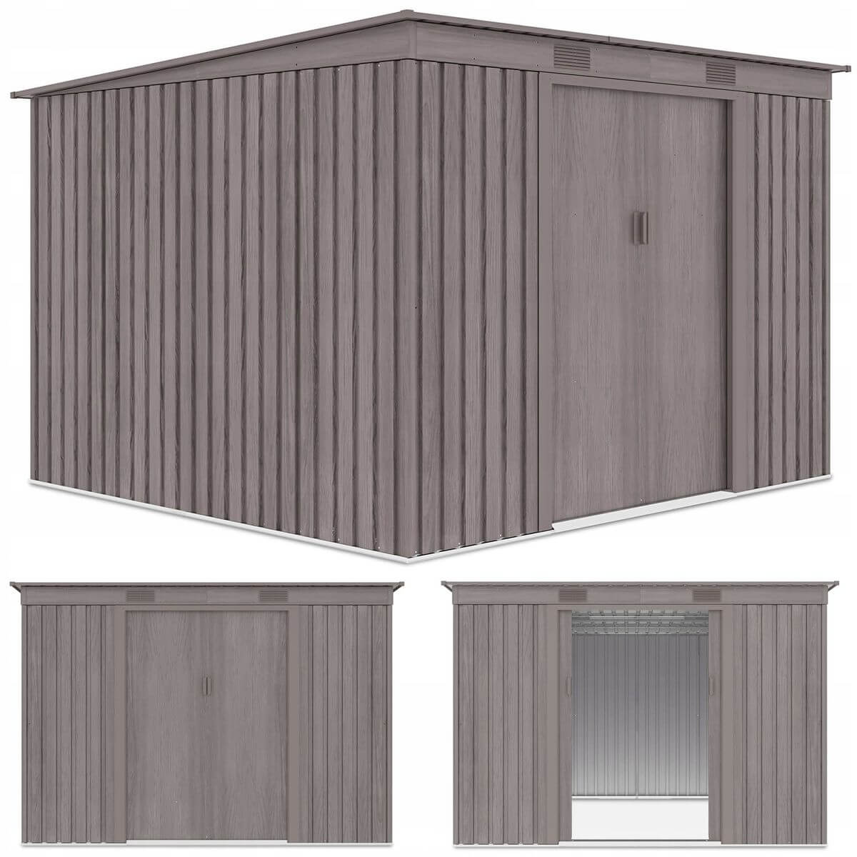 Domek Ogrodowy Narzędziowy OREGON 261x181cm Metalowy Schowek na Narzędzia 1 szt