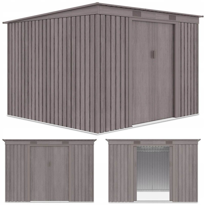 Domek Ogrodowy Narzędziowy OREGON 261x181cm Metalowy Schowek na Narzędzia 1 szt