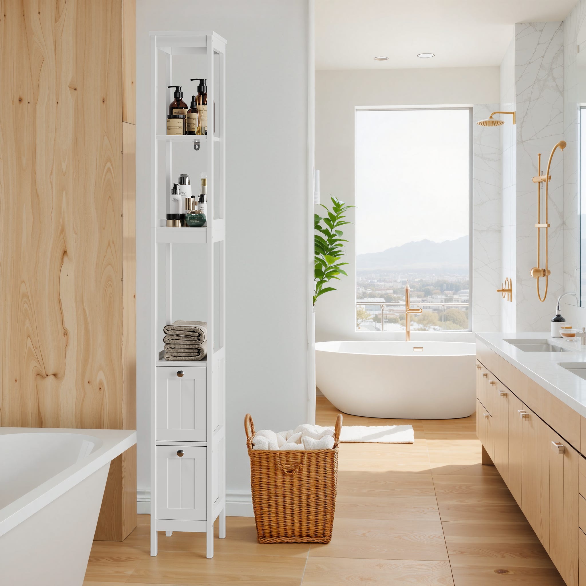 kleankin Specchiera Bagno con Luci LED Regolabili, Armadietto Bagno con kleankin Specchiera Bagno con Luci LED Regolabili, Armadietto Bagno con