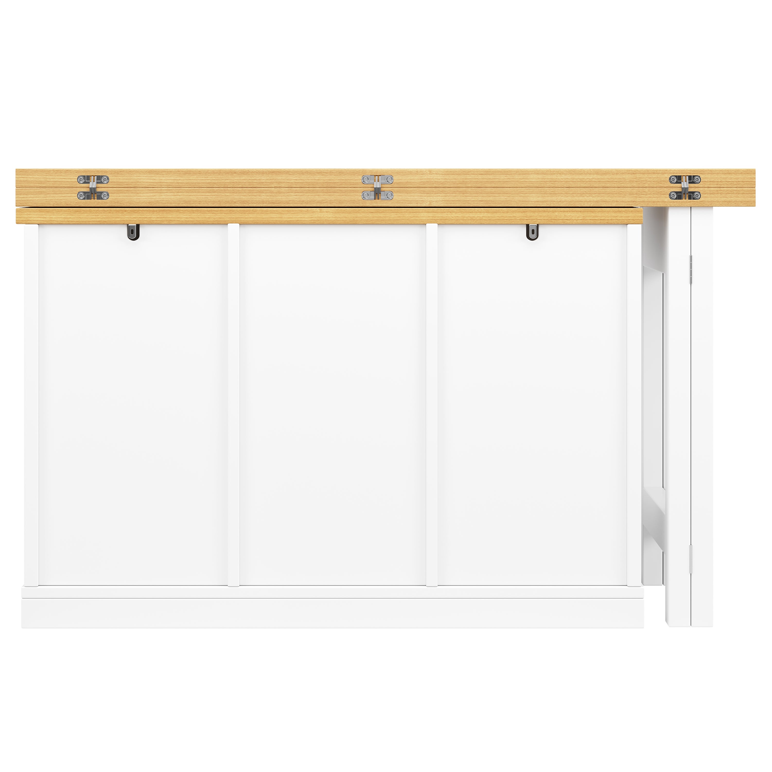 Îlot de cuisine,table à manger extensible rotative à 360°, vin et étagère de rangement,portes à fermeture magnétique,120-197x40x74cm - 9