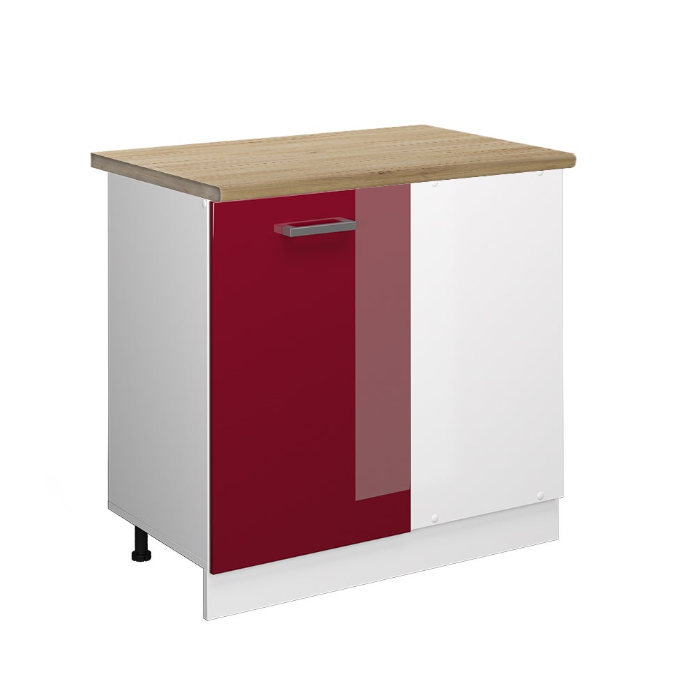 Vicco Szafka narożna R-Line, Czerwony połysk, 86 cm , BP Dąb