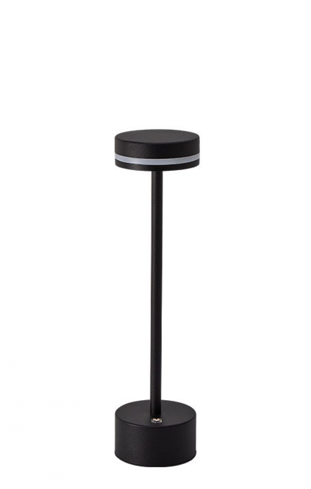 Bezprzewodowa i przenośna lampa stołowa LED, dotykowa i regulowana w 3 kolorach, nowoczesny design z metalową obudową do sypialni i tarasu - czarna