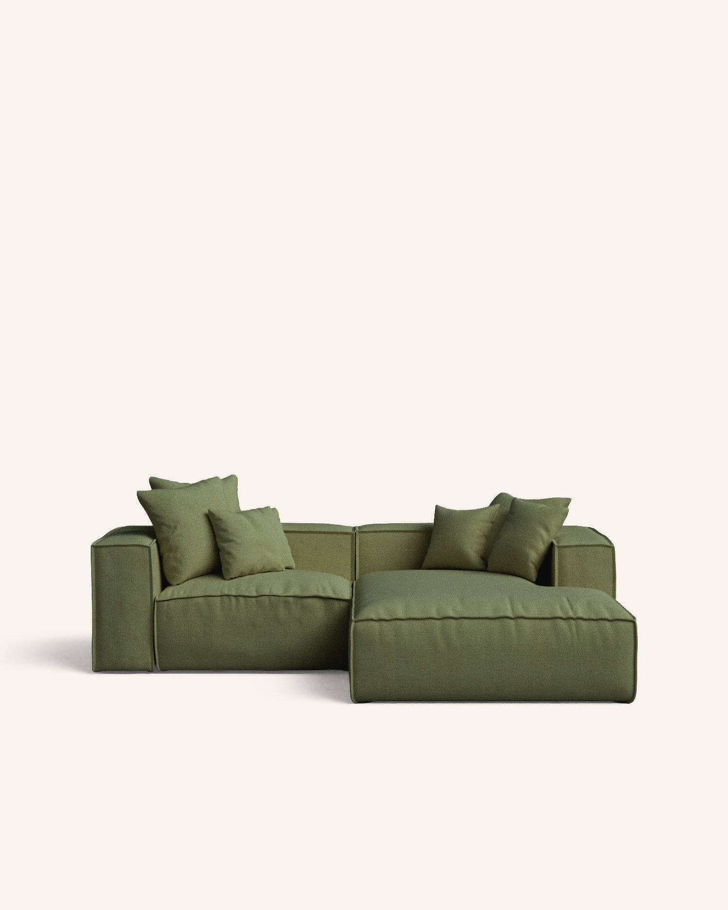 Enfia sofá chaise longue derecho verde 264 x 190 cm hannun