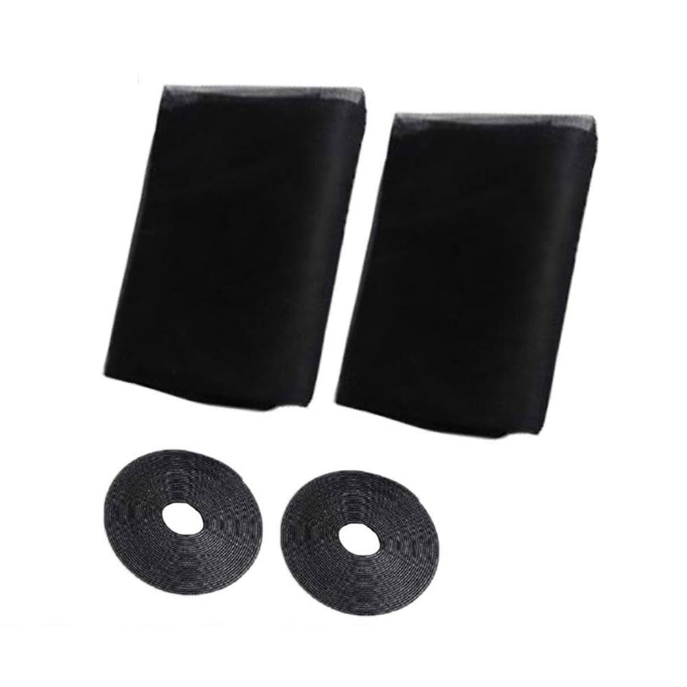 Moskitiera na okno, zestaw 2 szt., 150 cm x 200 cm, zestaw z moskitierą (czarny)