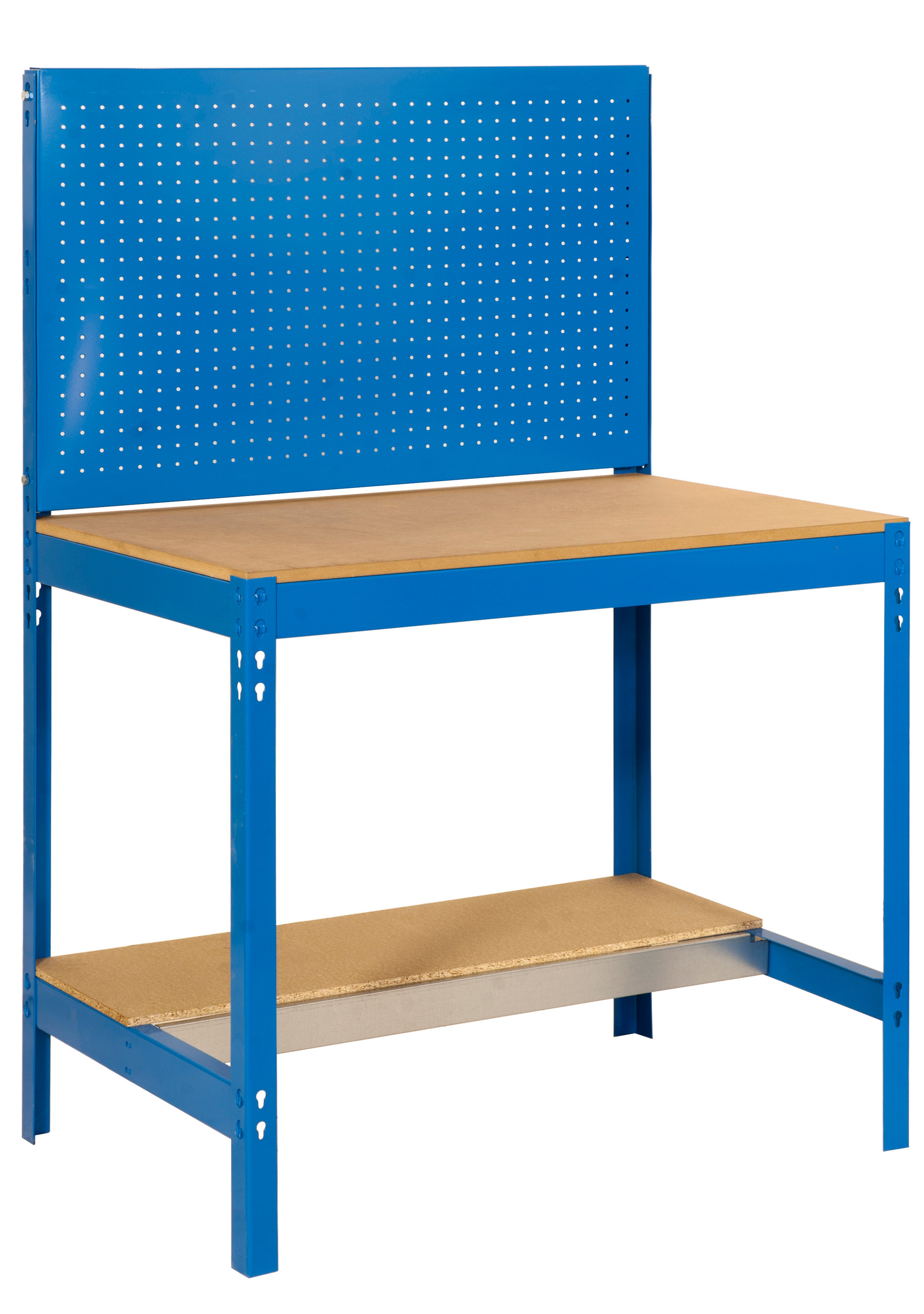 Stół warsztatowy Simon Rack BT2 1200 niebieski solidny z panelami perforowanymi