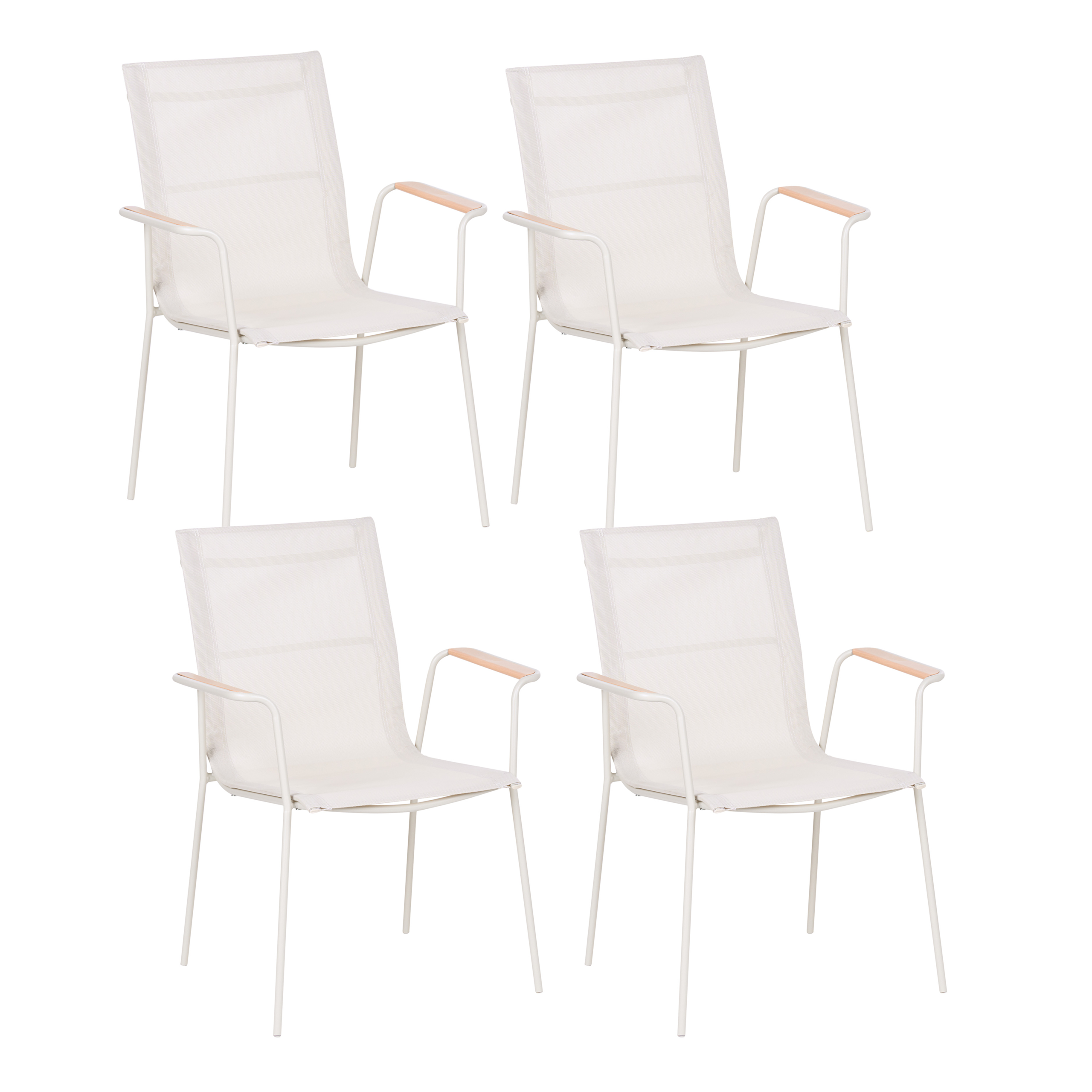 Set de 4 scaune de grădină CARAVINO Metal Bej deschis 4buc