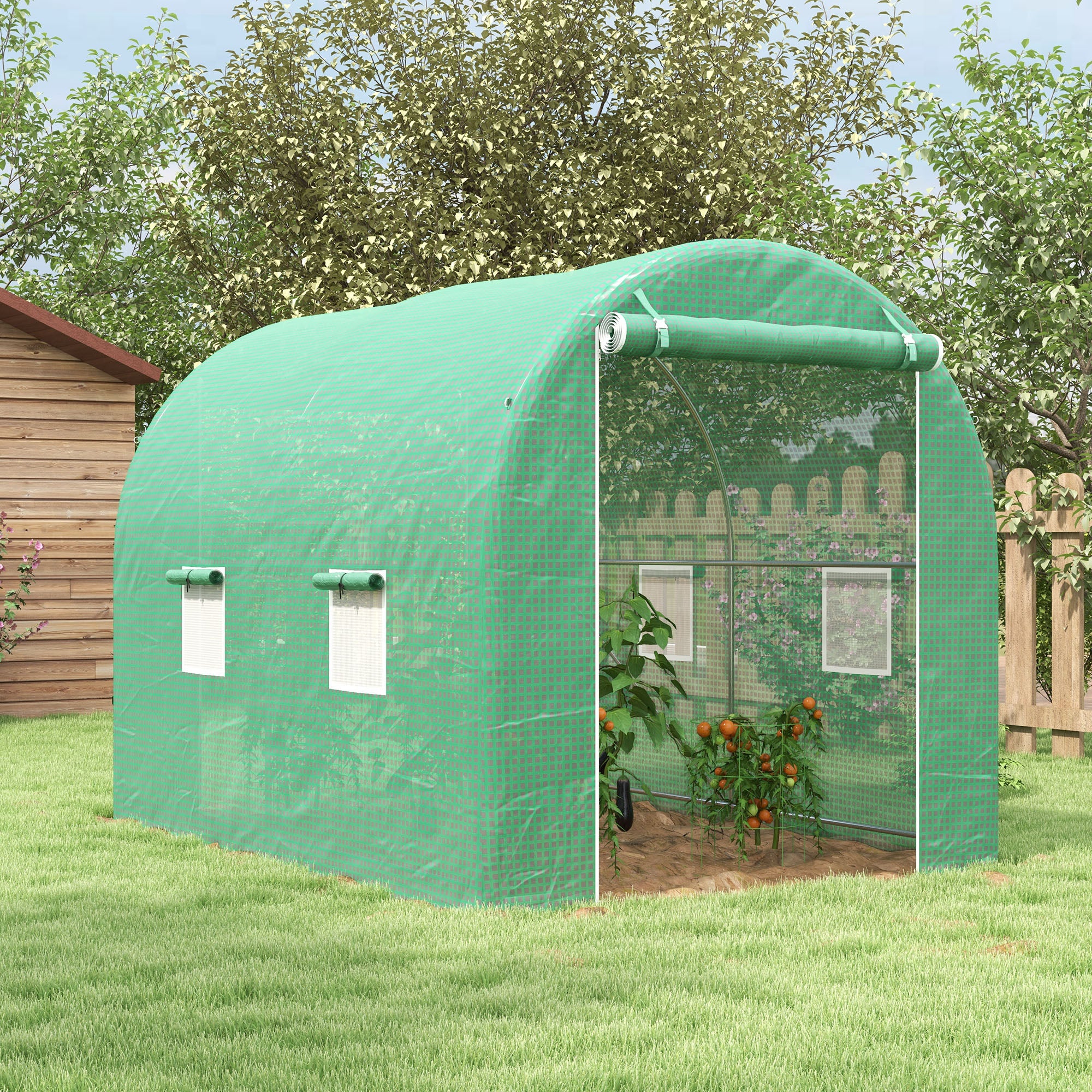 Serre tunnel de jardin métal 6 m² Outsunny - 2