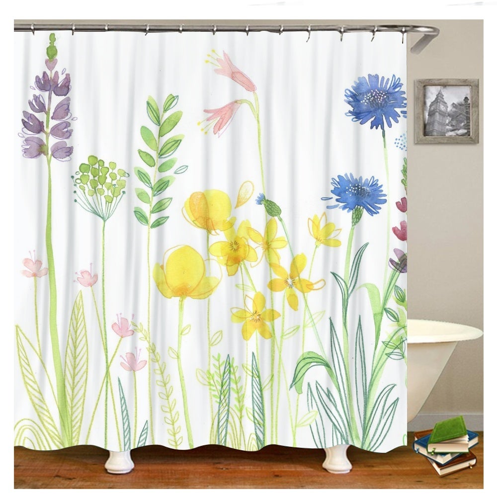 Superbe rideau de douche en tissu imperméable avec crochets pour décoration de salle de bain, thème plage d'été, motif méduse, bleu océan et doré, 183 x 198 cm Superbe rideau de douche en tissu imperméable avec crochets pour décoration de salle de bain, thème plage d'été, motif méduse, bleu océan et doré, 183 x 198 cm