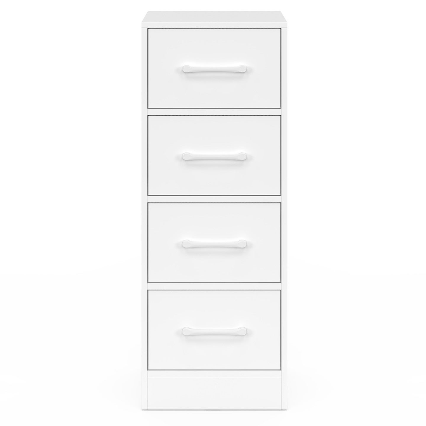 Meuble d'appoint 4 tiroirs UPPAH 30x30x80 cm chiffonnier pour entrée salle de bain bois blanc - 3