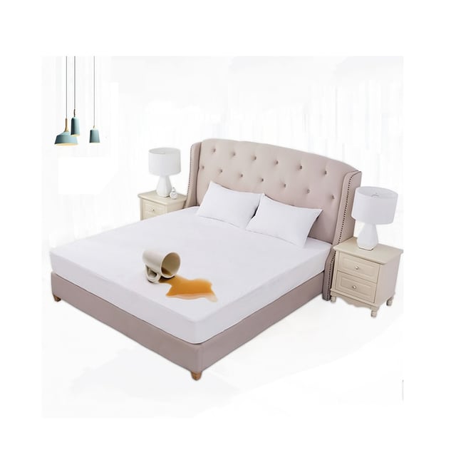 Drap Housse 200 x 200 x 30 cm, en Polyester Microfibre pour Matelas Épais jusqu'à 30 cm Blanc