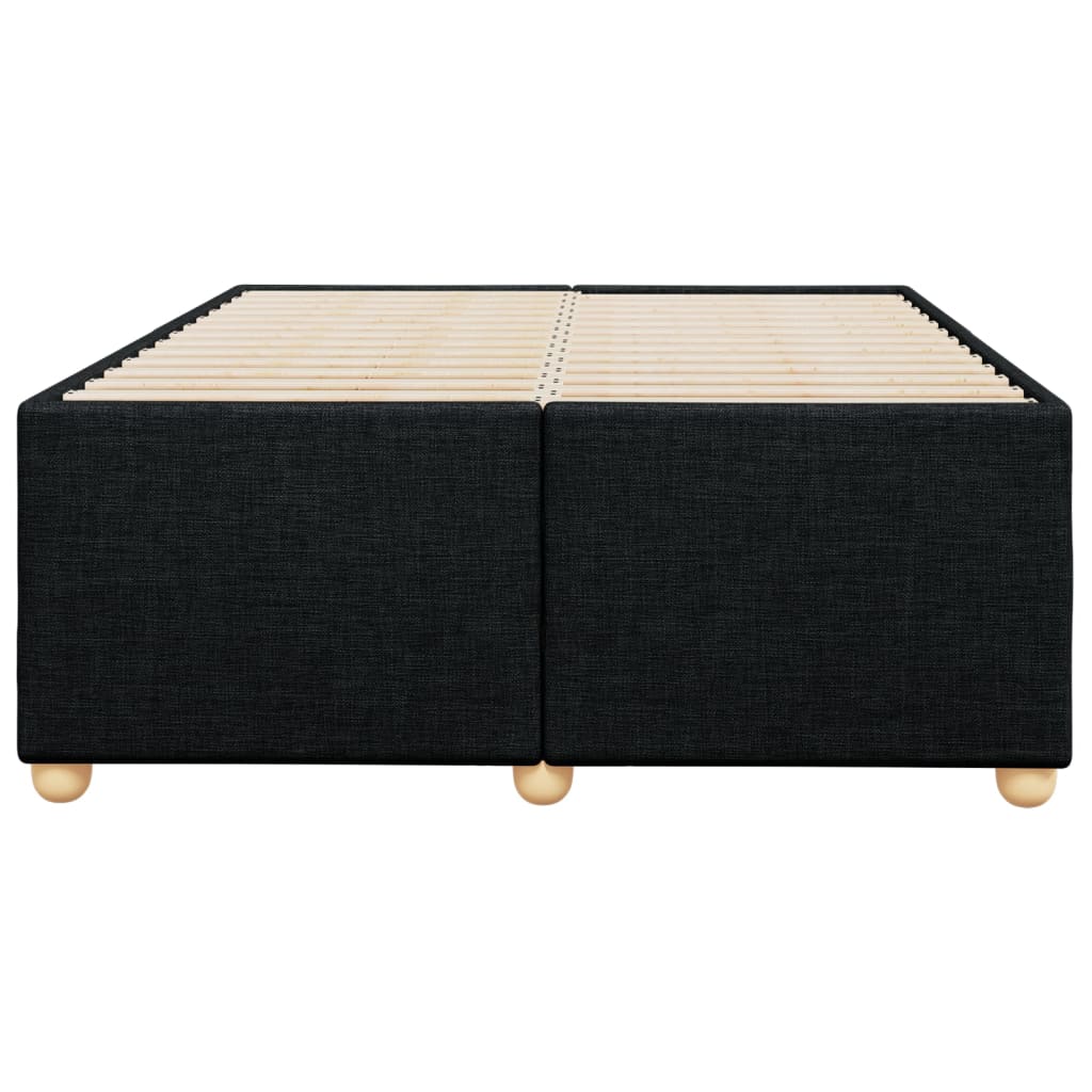 Cadre de lit sans matelas noir 120 x 200 cm tissu - 4