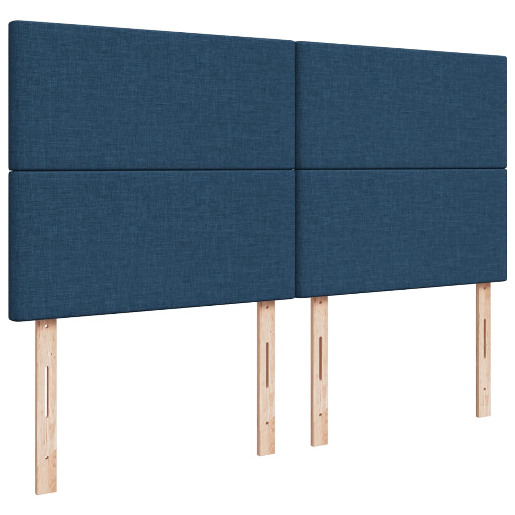 Maison Exclusive - Sommier à lattes de lit avec matelas Bleu 200x200 cm Tissu - 7
