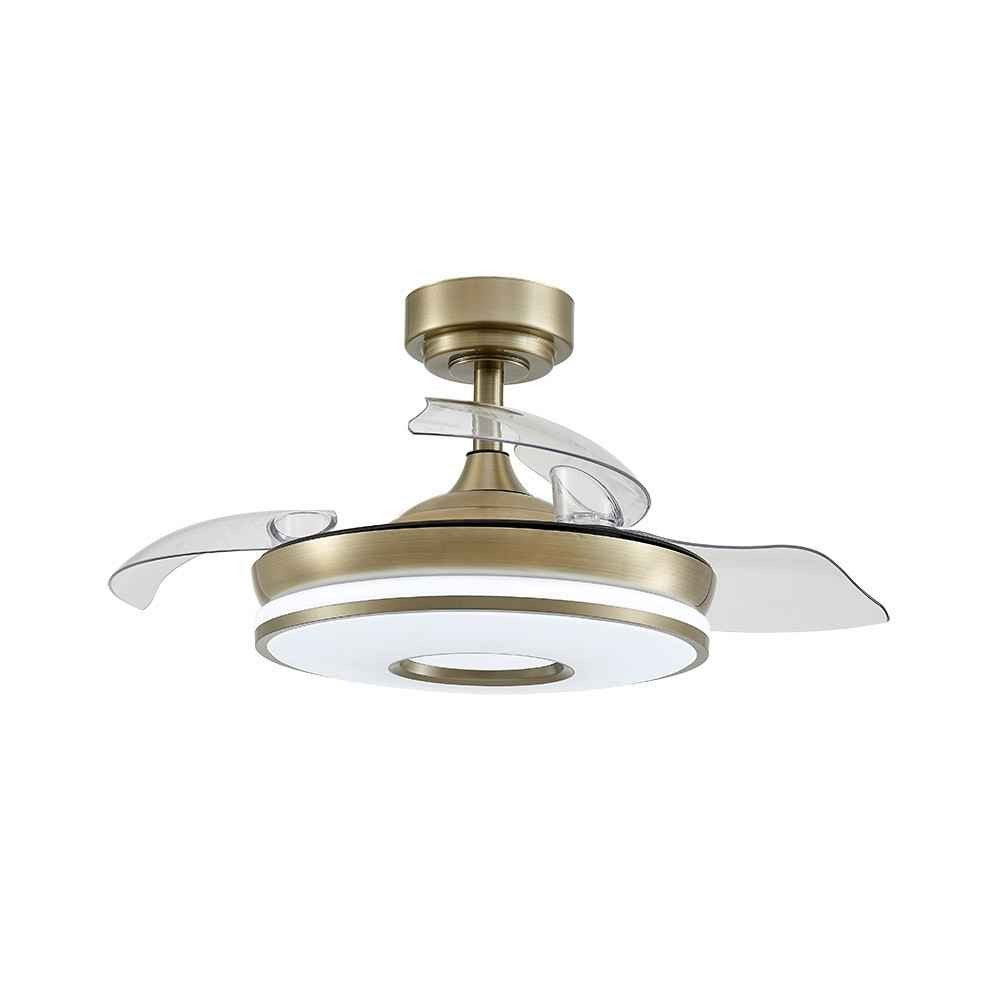Ventilatore A Soffitto Dani DC 48W Con 3 Pale In Pelle, Flusso Luminoso 4800lm, 6 Velocità, Telecomando, Dima 91cm, Temperatura Colore Regolabile 3000-6000K - 2