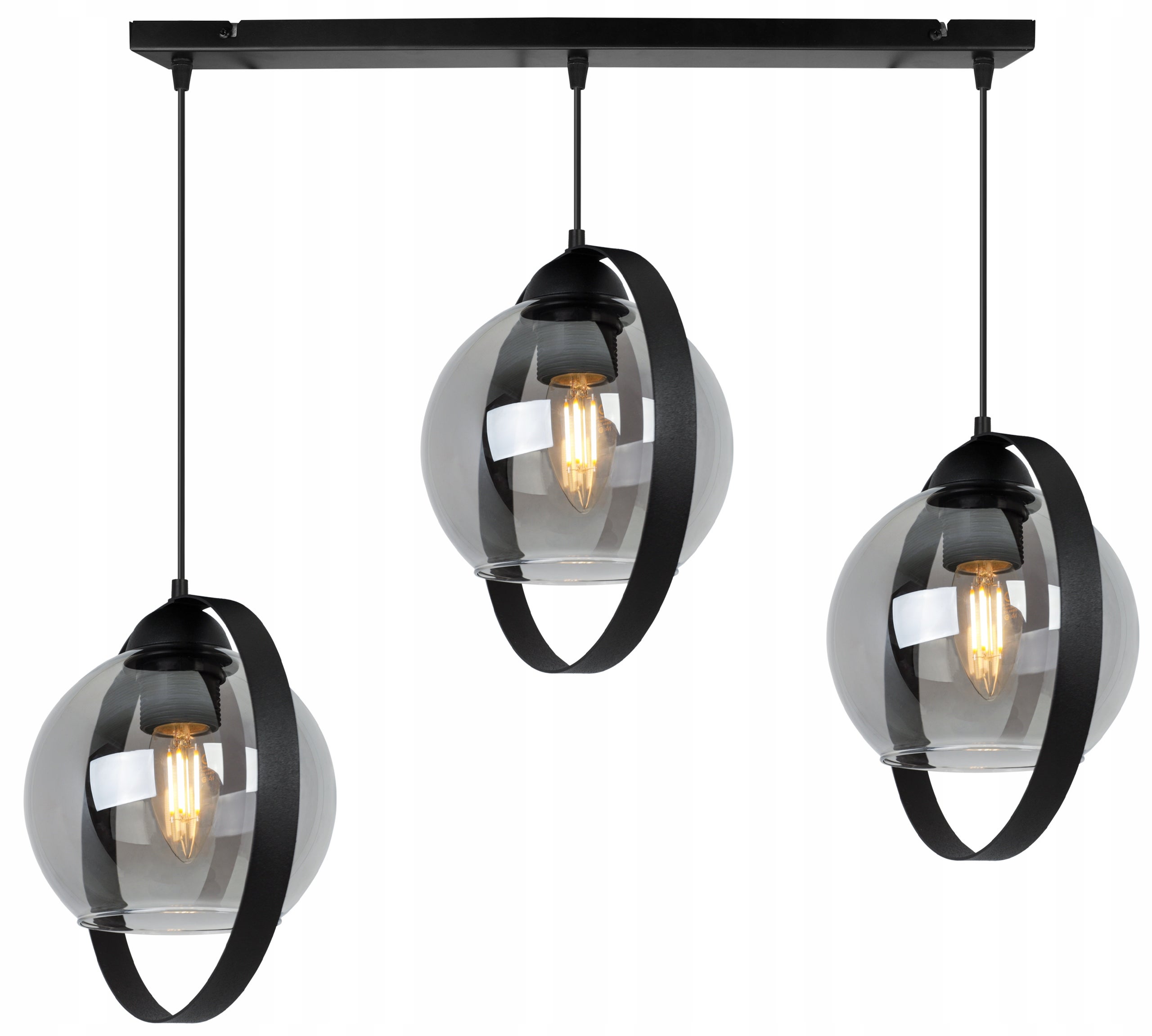 Lampa sufitowa wisząca modern 3xE27 klosz pierścień grafitowy Light Home LH