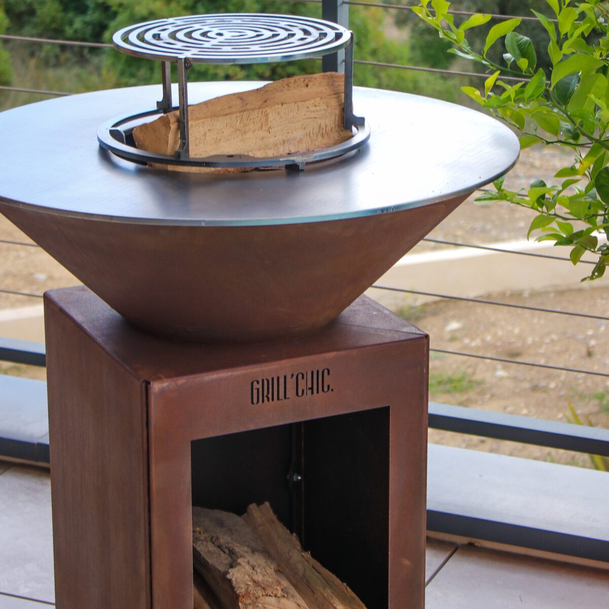 Pack Decouverte Brasero Cevenol Corten Bois Carre 74 Simple Cuve - 6