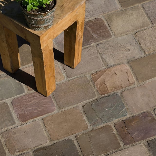 Pavé Grès Kandla Multicolore 20x14x2-2,5 cm (vendu au m² - 30 pavés/m²) - RO'MA NATURE