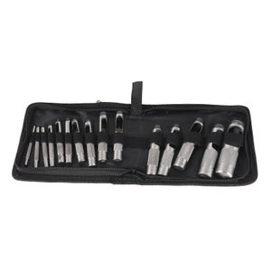 Glarks Lot De 24 Outils De Découpe Creux, Plusieurs Formes Pour Cuir, Alliage D'acier à Un Trou, Kit D'outils De Coupe Pour Cuir Fait à La Main