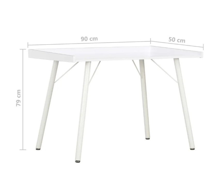 Bureau bois et pieds métal blanc Coolair - 6