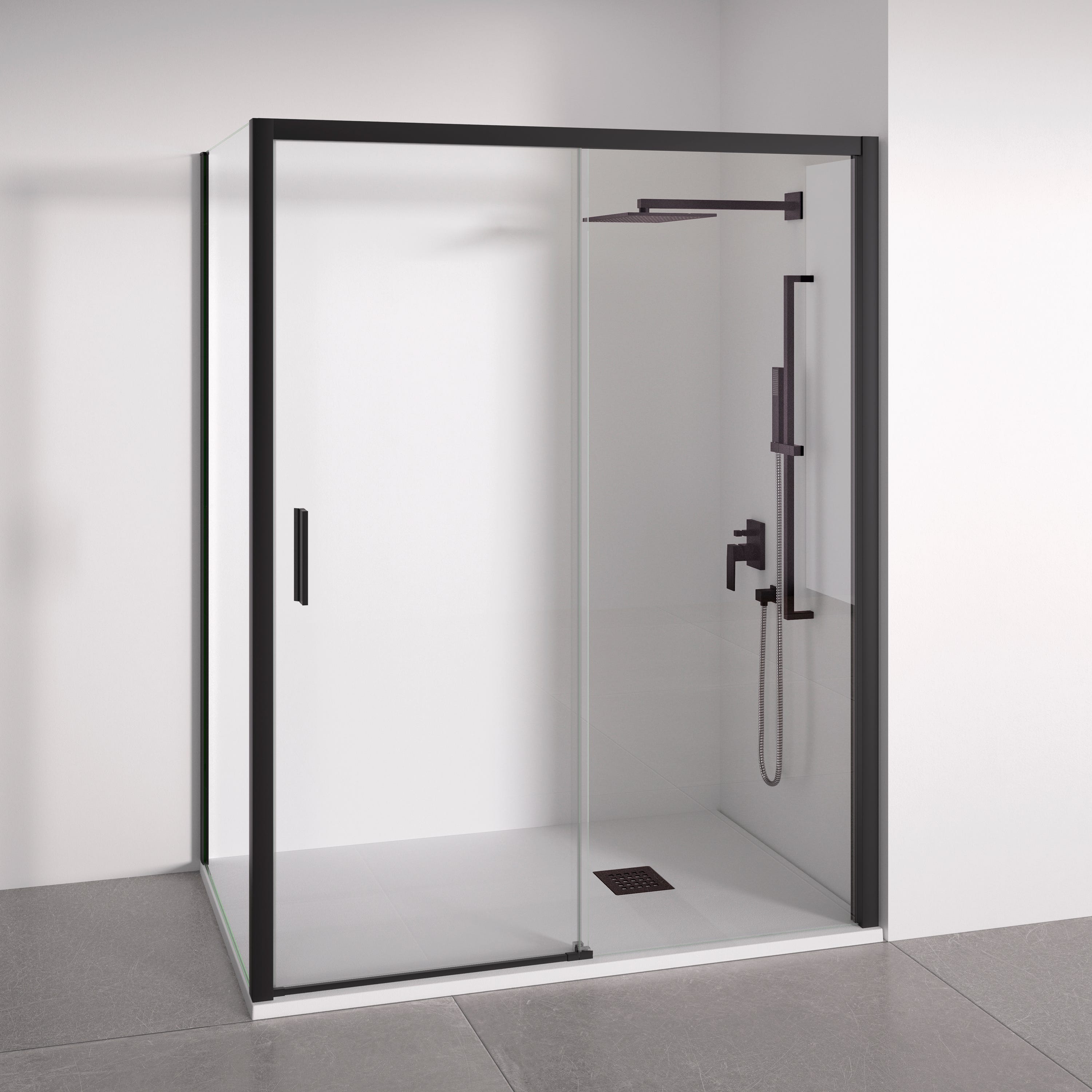 BELLOBATH Paroi De Douche D angle 1 Coulissante 2 Fixes Verre BELLOBATH Paroi De Douche D angle 1 Coulissante 2 Fixes Verre