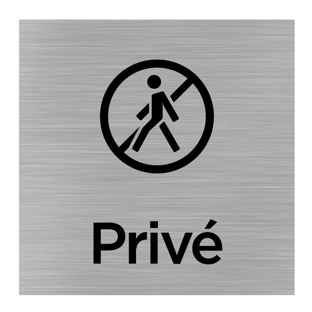 Plaque de porte carré pictogramme privé, 150 x 150 mm (15x15 cm ...