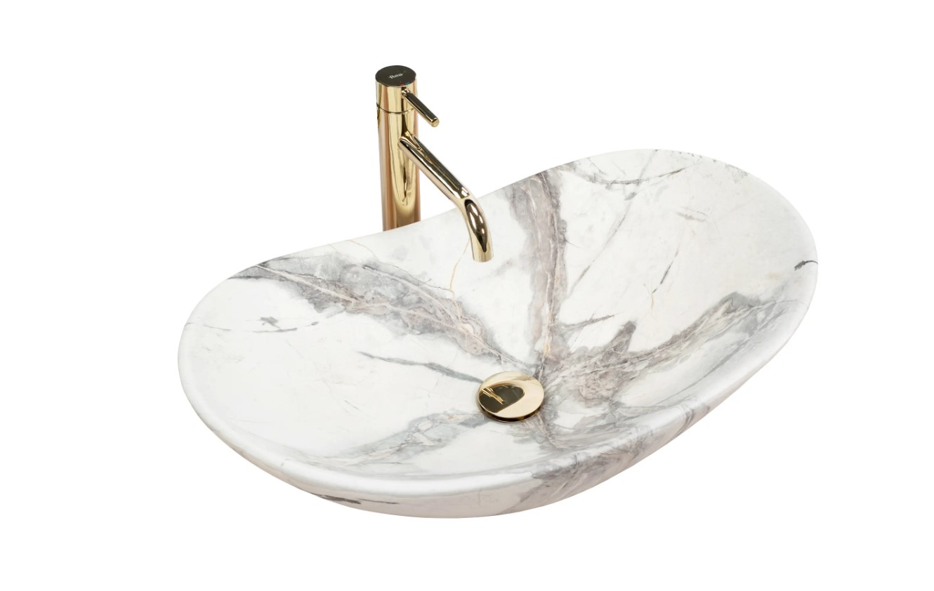 Umywalka Nablatowa Rea Royal Sand Biały 62 X 36