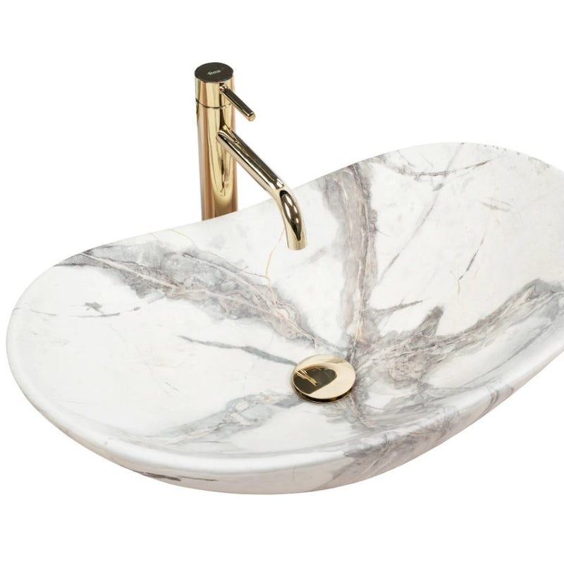 Umywalka Nablatowa Rea Royal Sand Biały 62 X 36