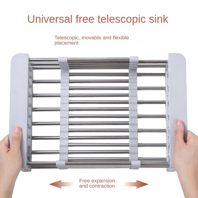 Égouttoir d’évier extensible en acier inoxydable 285-465 mm – Organisateur de cuisine réglable 22,5 × 9,5 cm - 3