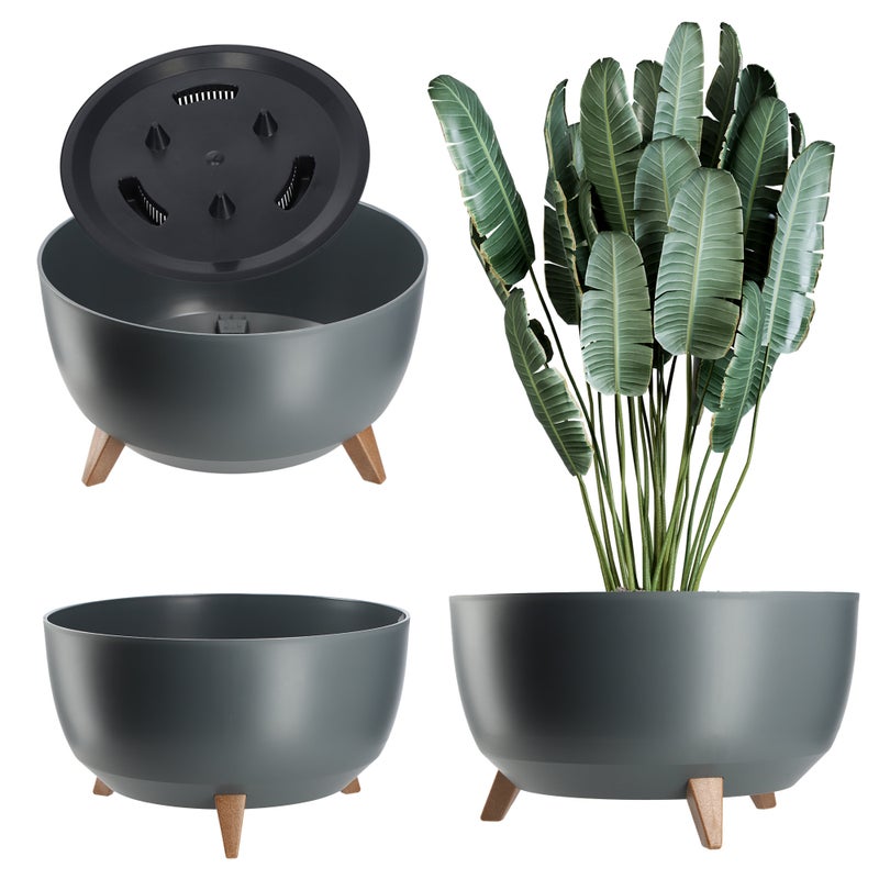 DONICZKA DONICA NA KWIATY 47 cm OSŁONKA + WKŁAD NÓŻKI KWIETNIK ANTRACYT