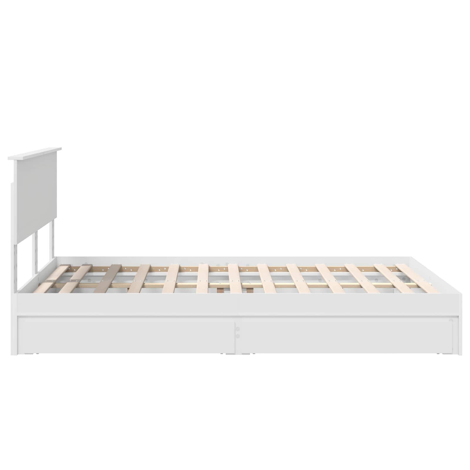 Lit de rangement réglable Blanc 140 x 200 cm panneau de bois - 9