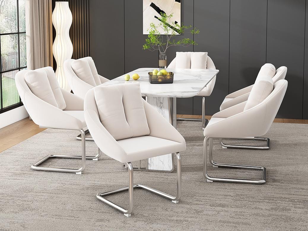 Set di sedie Velvet struttura in metallo Beige Leroy Merlin