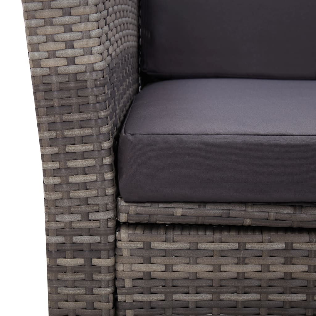 Salon bas de jardin en Rattan synthétique Gris 4 personnes - 9