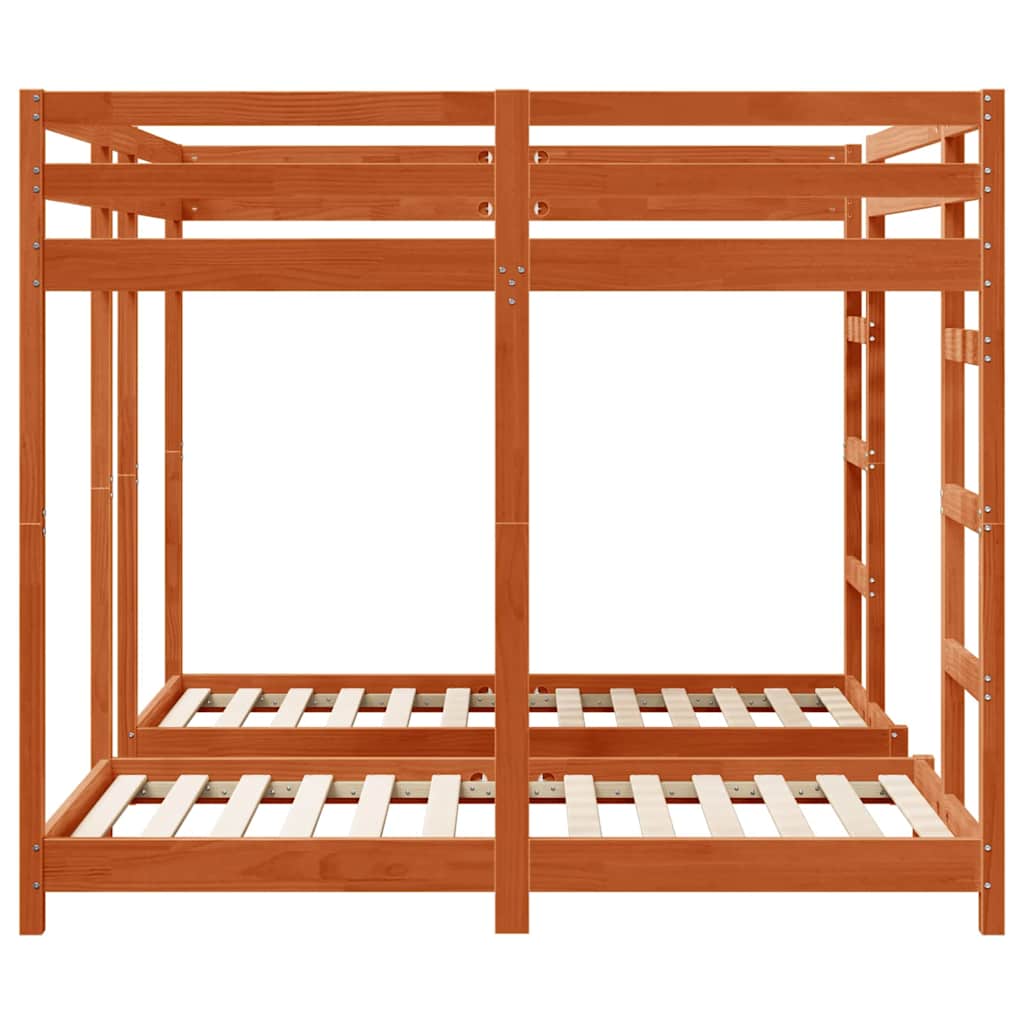 Cadre de lit superposé triple, marron ciré, 160 × 200 cm - 5