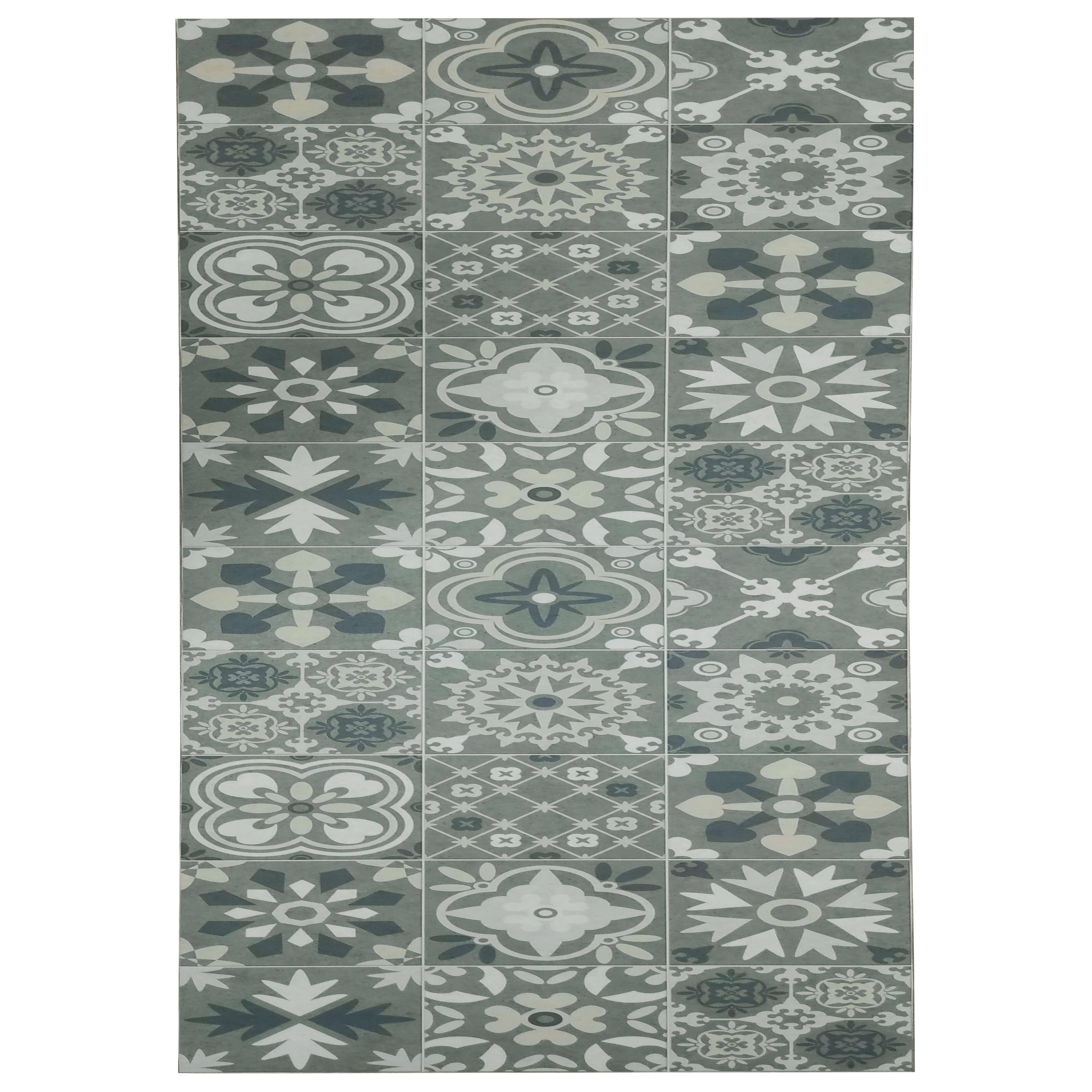 Alfombra vinilo alhambra 03 verde, alfombras tadi & imperio 1979, diseño hidráulico dibujo digitalizado, 60x400 cm