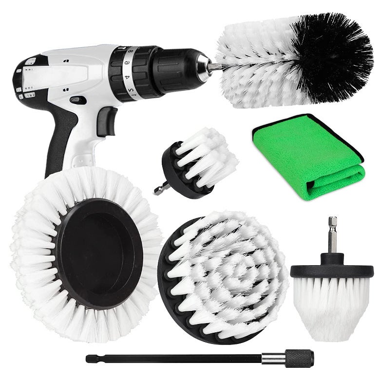 Set 6 Brosses Nettoyage Perceuse WERKFIX - Poils Souples Pour Salle De Bain Cuisine Céramique