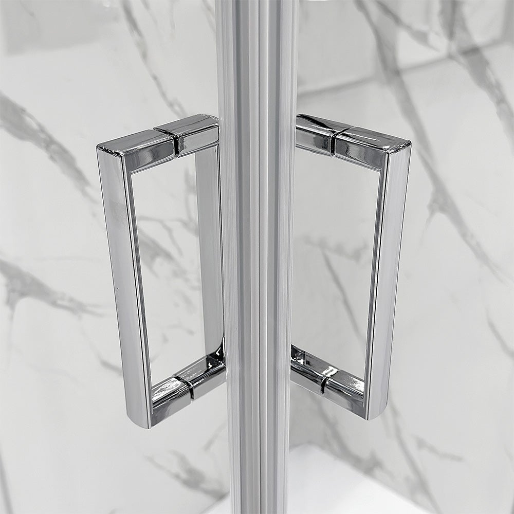 Cabine De Douche Noire 90x90 Cm H.180 Portes Pivotantes Verre 6mm Transparent Sofia Black