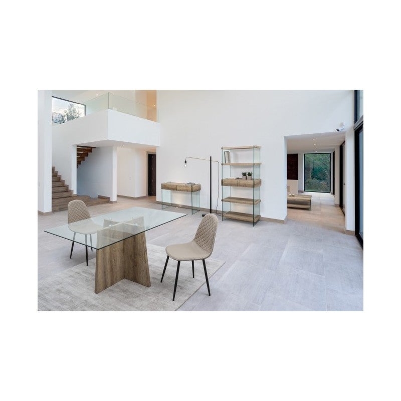 Console moderne en bois 2 tiroirs 110x40x75h cm - 4