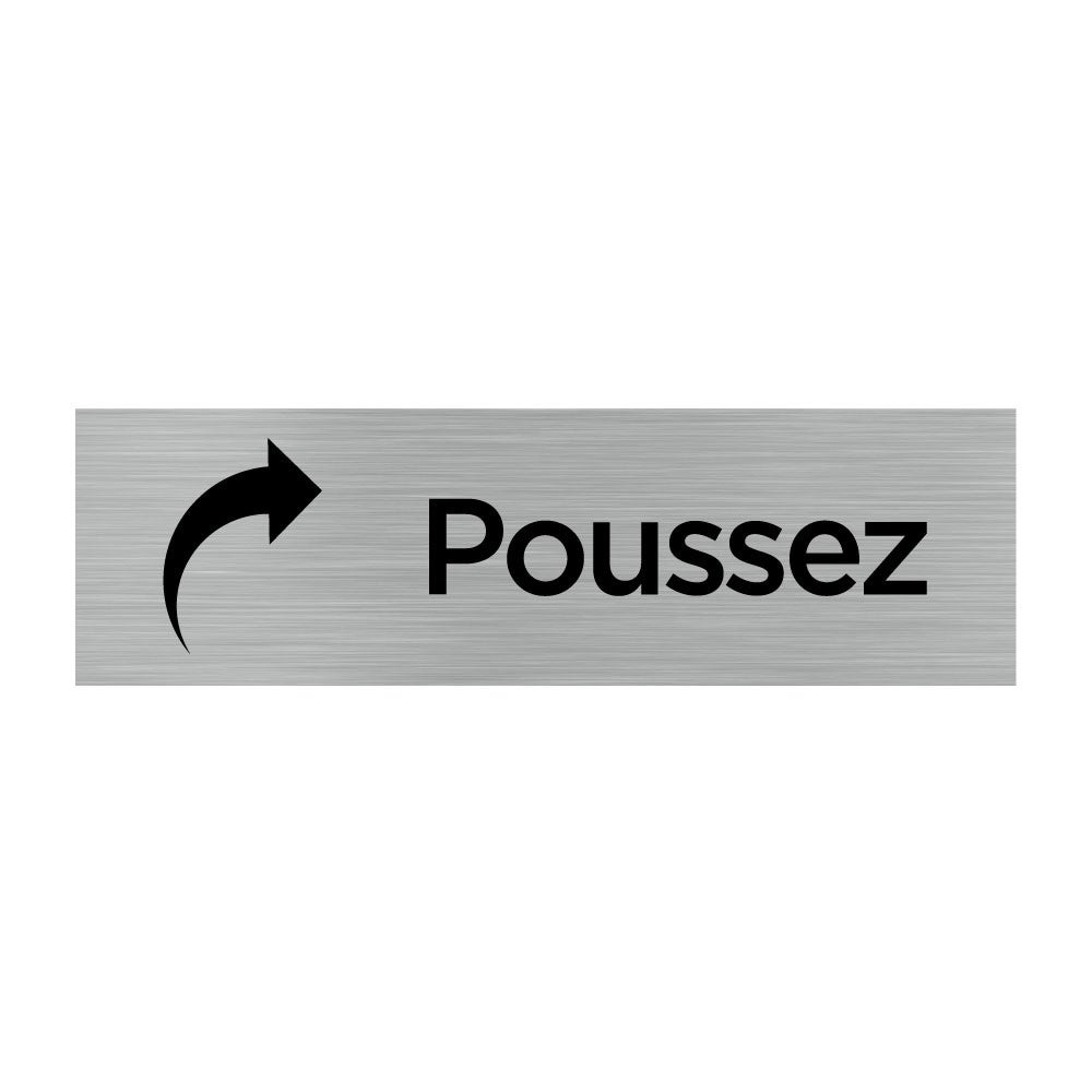 Poussez Handle Plaque de porte Poussez, 170x50 mm (17x5 cm), adhésif aspect aluminium ...