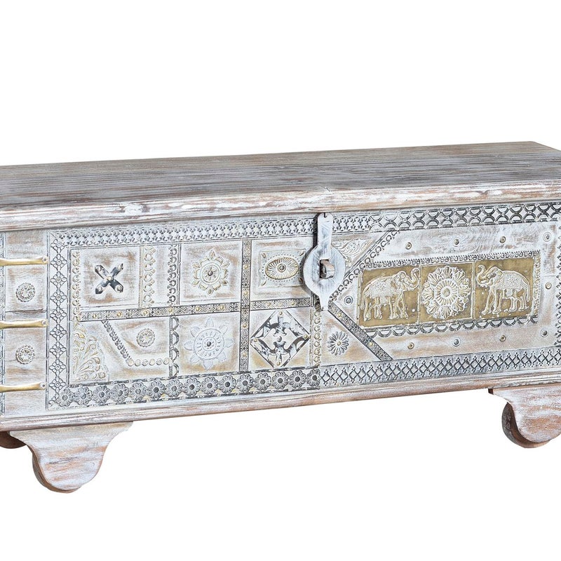 Drewniana skrzynia Manguier blanc vieilli