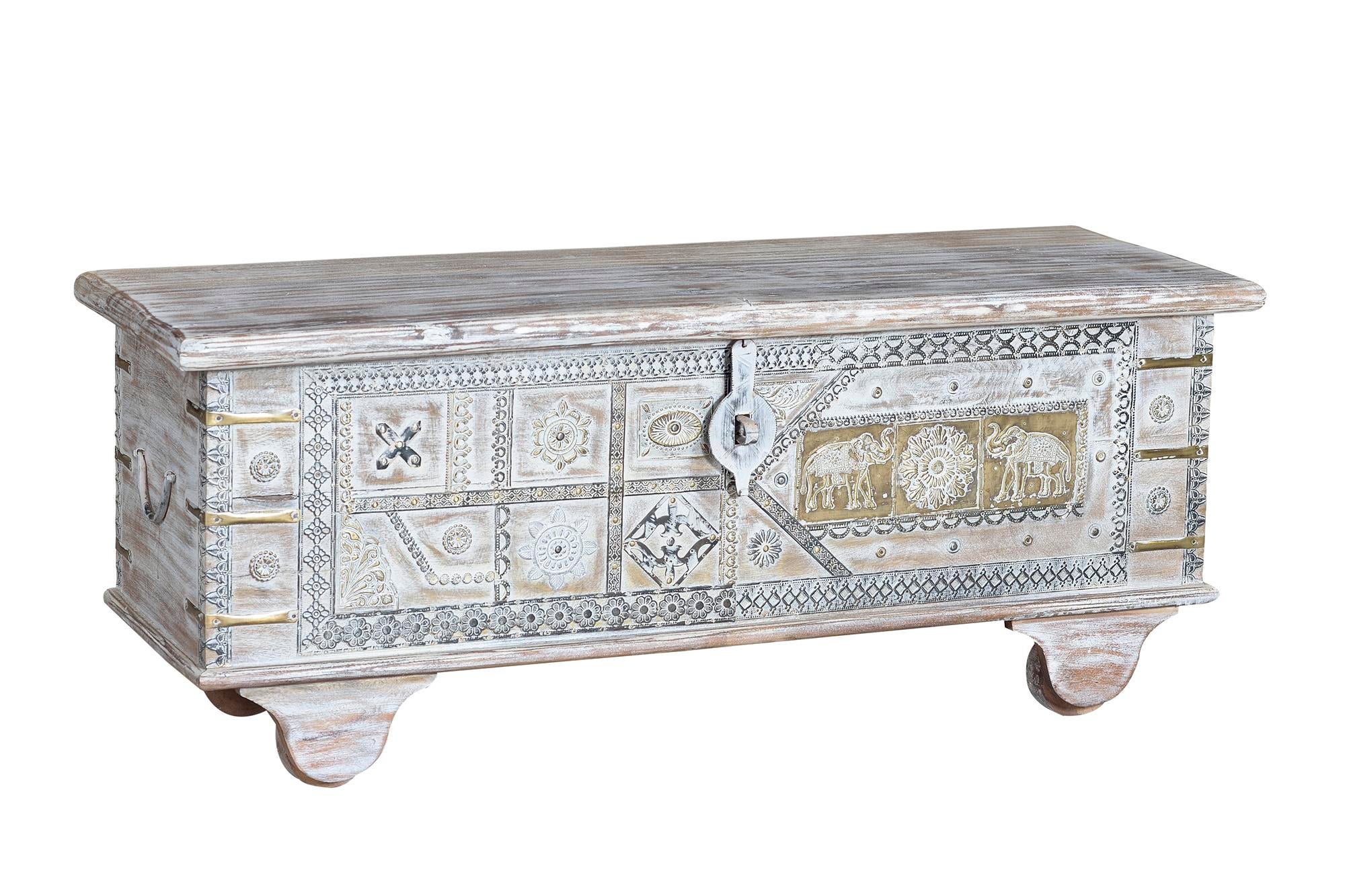 Drewniana skrzynia Manguier blanc vieilli