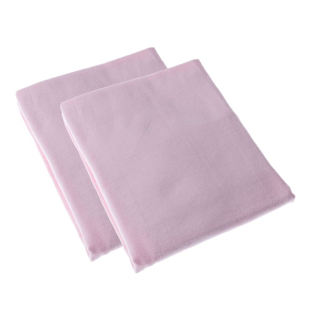Homescapes Lot de 2 draps plats rose pour lit bébé 100% coton - 100 x 150 cm
