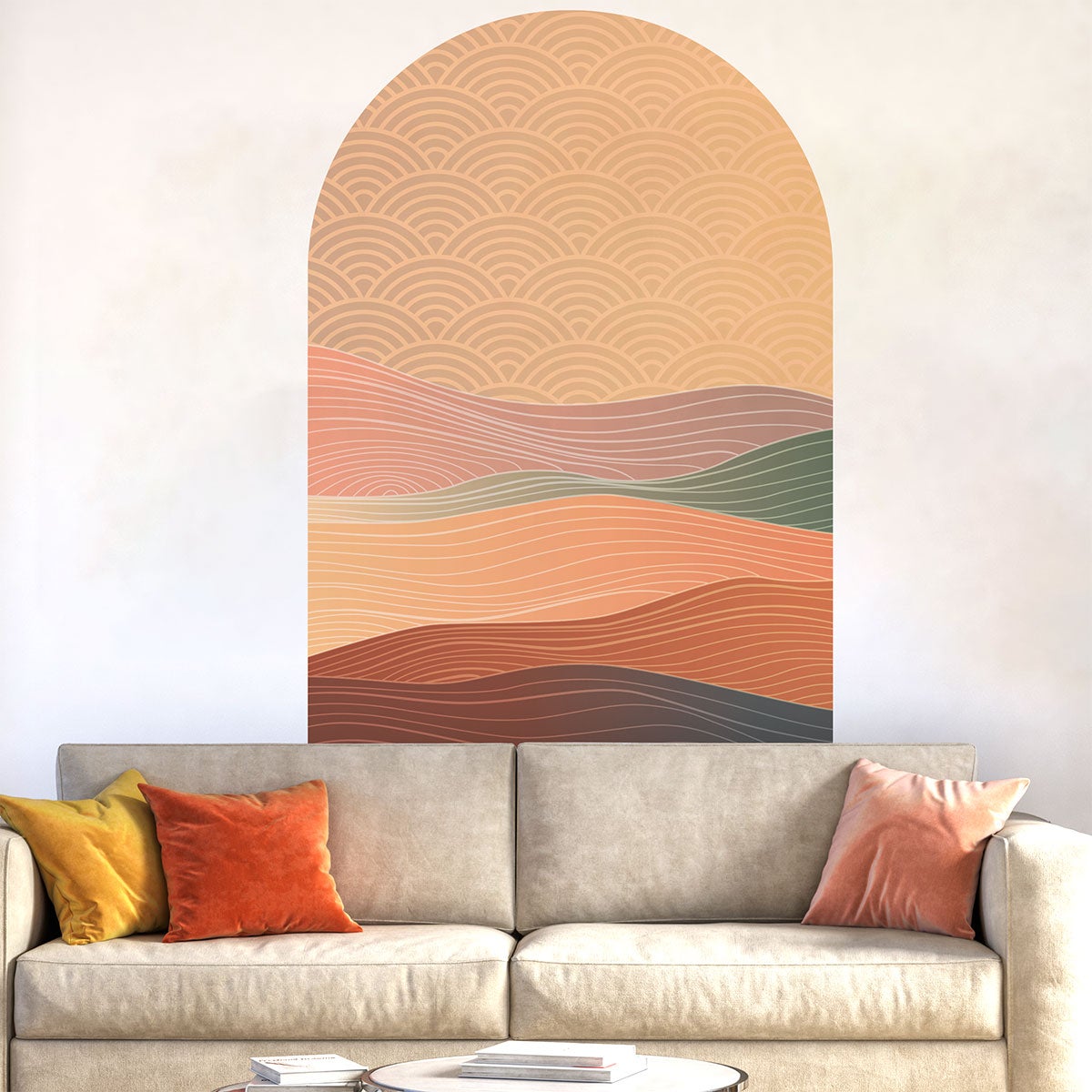 Papel pintado prepegado arco dunas del desierto - adhesivo de pared - revestimiento sticker mural decorativo - l-h125xl90cm