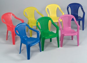 Mobilier Jardin Enfant Chaise Jardin Enfant Bleue - Plastique Empilable 25kg - Pour Extérieur Chaise Empilable Extérieur