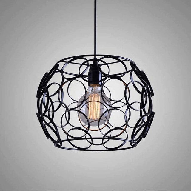 Kreatywny żyrandol z ażurowego żelaza oprawka styl retro industrialny sufitowa lampa jednopunktowa oświetlenie dekoracyjne do restauracji i baru