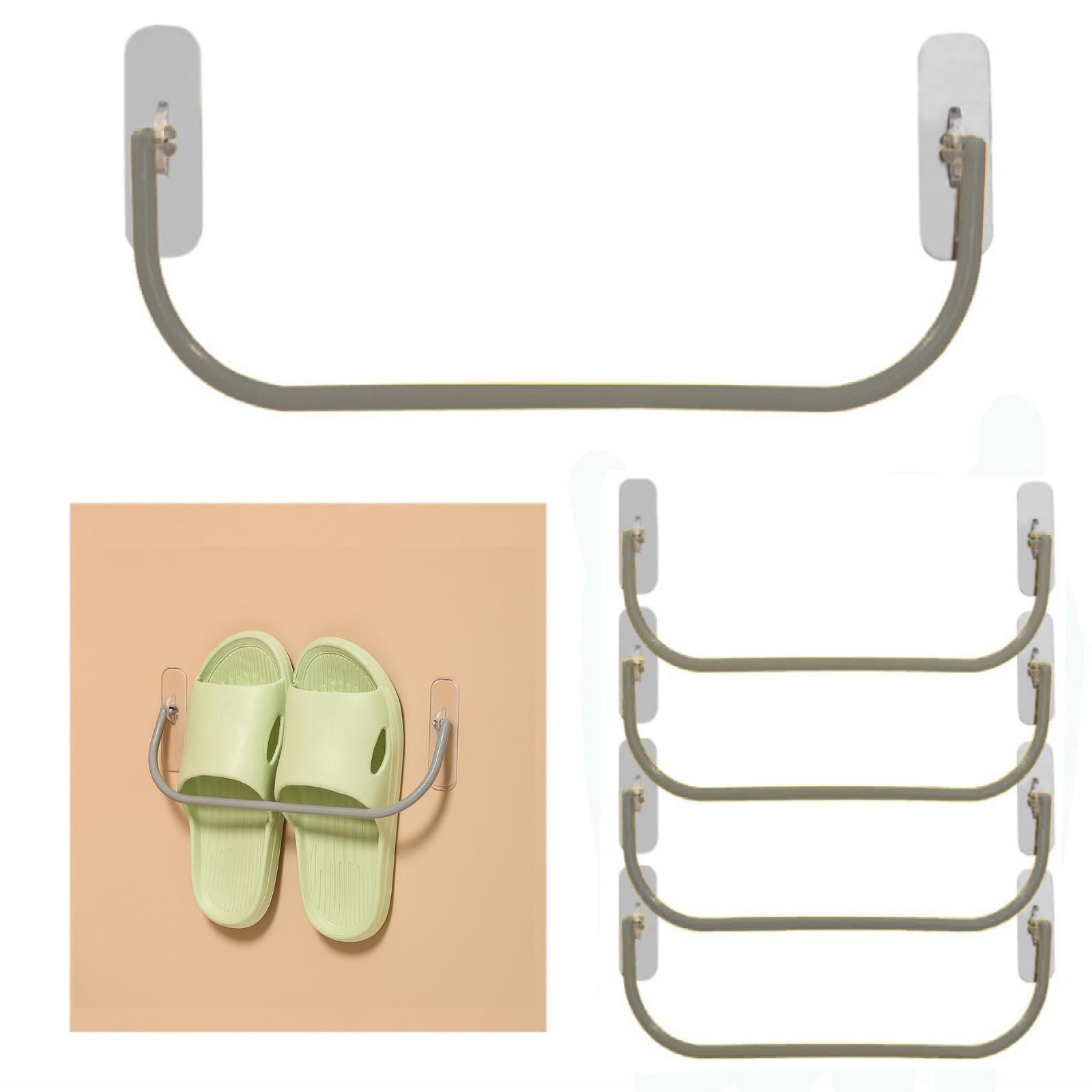 Lot de 4 supports à chaussures muraux - Sans perçage