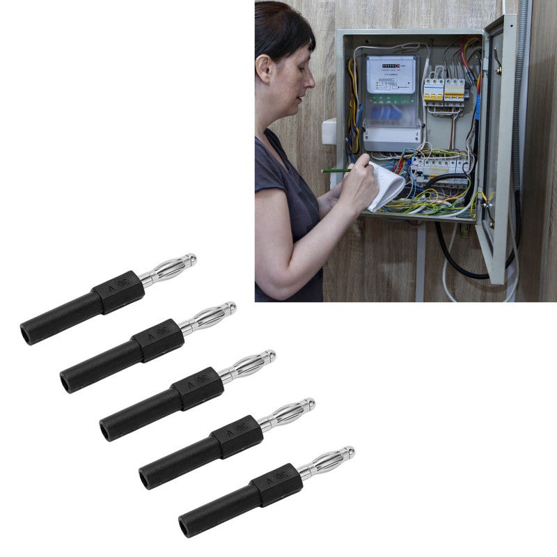 Multimètre, adaptateur fiche banane mâle 4 mm vers fiche banane femelle 2 mm, vendu par lot de 5, noir. - 3