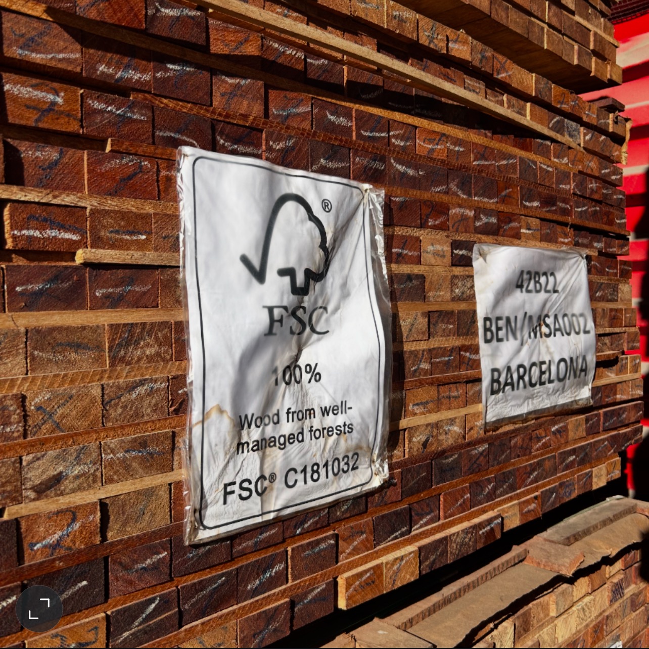 Pack de 20 lattes pour lattes extérieures en bois tropical Angelim Pedra 5x3x215 cm - 4