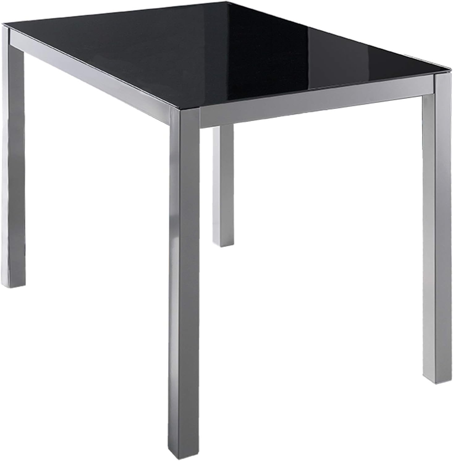 Momma Home Negro Mesa De Cocina Rectangular Melbourne De Cristal 110X75x75cm - Imagen 3